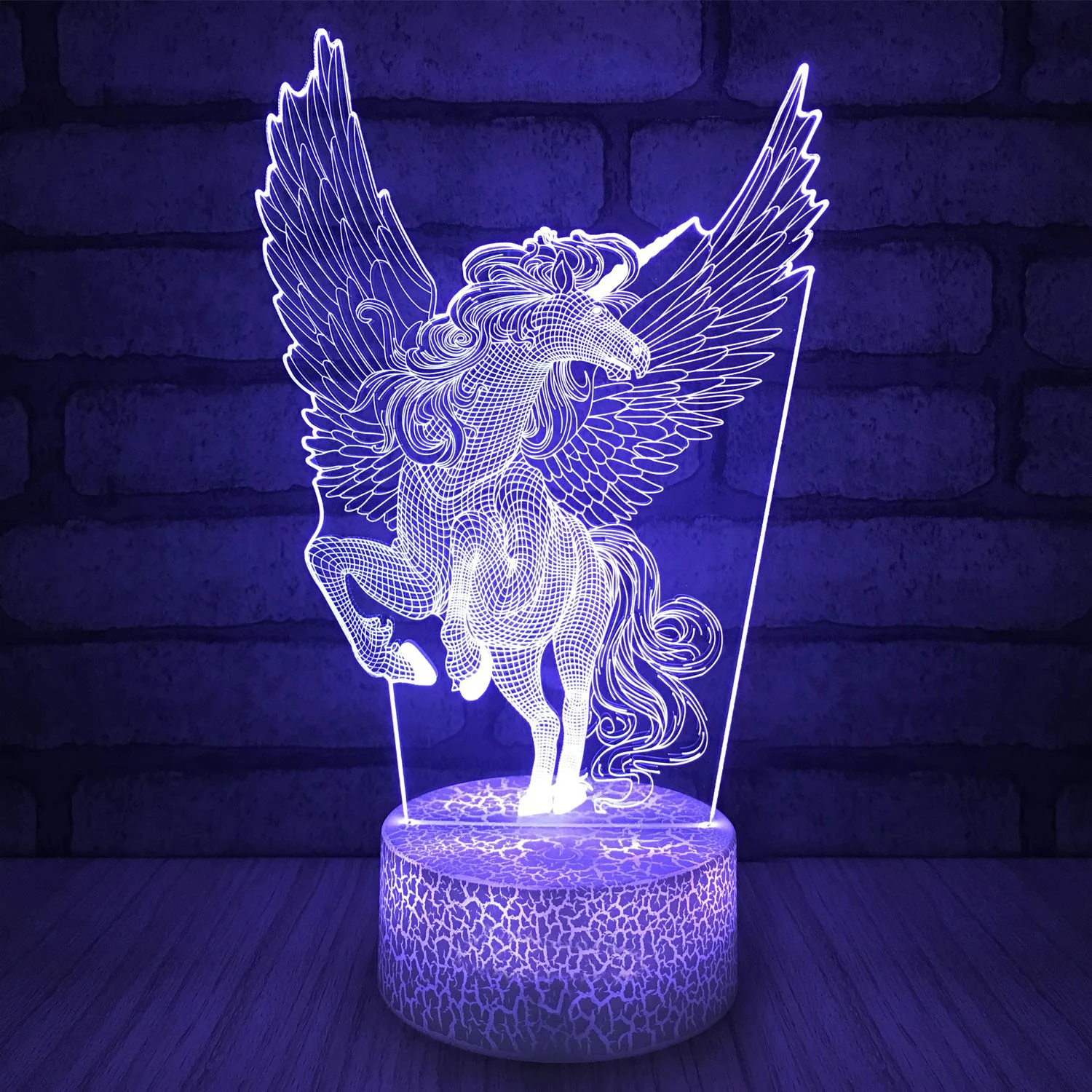 

Unique LED 3D Stereoscopic Illumination Visual Night Light Unicorn-series 7 / 16 Color Change LED Table Desk Lamp Kids Xmas D30