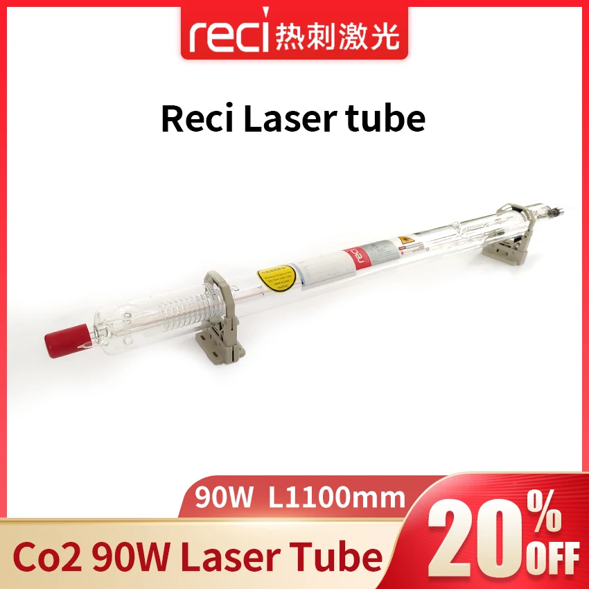 

0133 Reci W4/T4 100W CO2 Laser Tube Wooden Case Box Packing Dia. 80mm/65mmfor CO2 Laser Engraving Cutting Machine S4 Z4