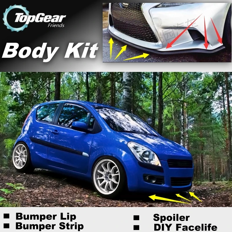 Дефлектор губ для бампера губы Suzuki Splash/Ritz передняя юбка спойлера ДЛЯ TopGear Friends to Car