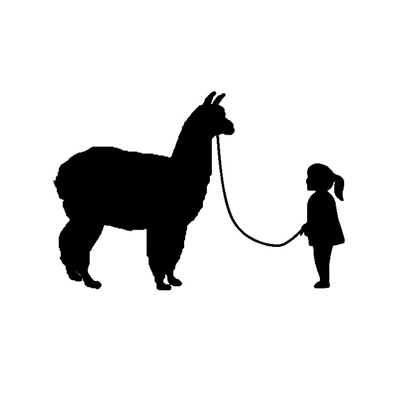 Dawasaru смешной девушка прогулочная Альпака автомобиль наклейки солнцезащитные