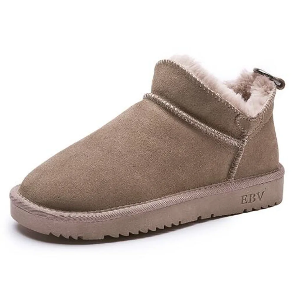 2021 Snow Boots Women's New Winter Wild Korean Short Tube Flat Bottom Bread Shoes Students Plus Velvet Cotton | Обувь