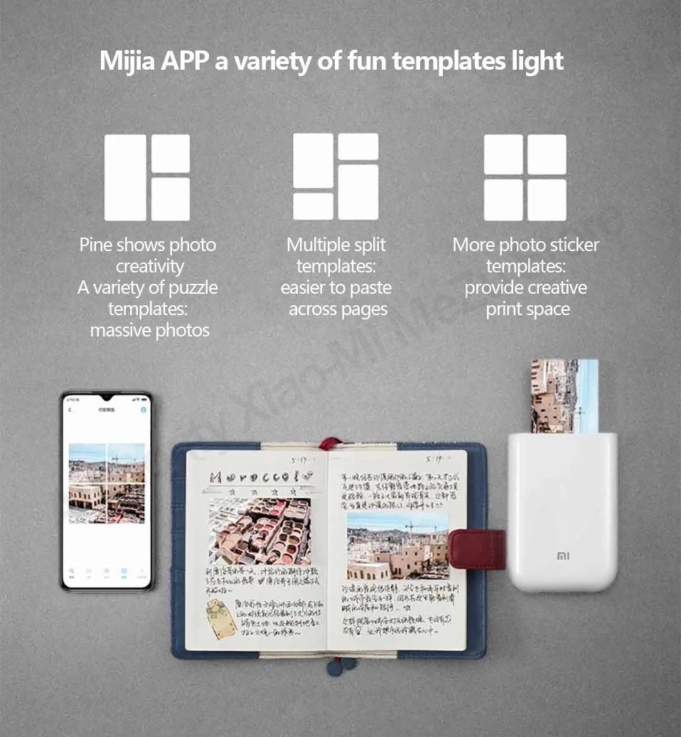 Xiaomi mi AR принтер 300 точек/дюйм портативный фото mi ni DIY поделиться Bluetooth AR Видео Печать 500 мАч Карманный принтер с mi jia app