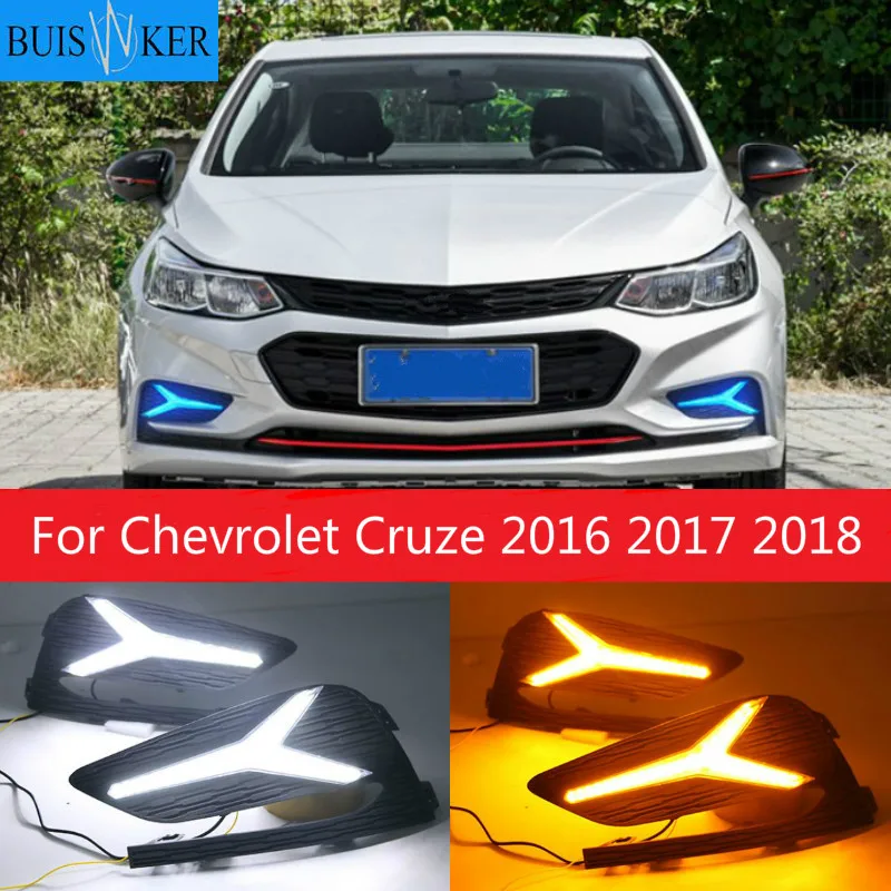 Дневные ходовые огни противотуманные фары для Chevrolet Cruze 2016 2017 2018 2 шт. 12 В дневной