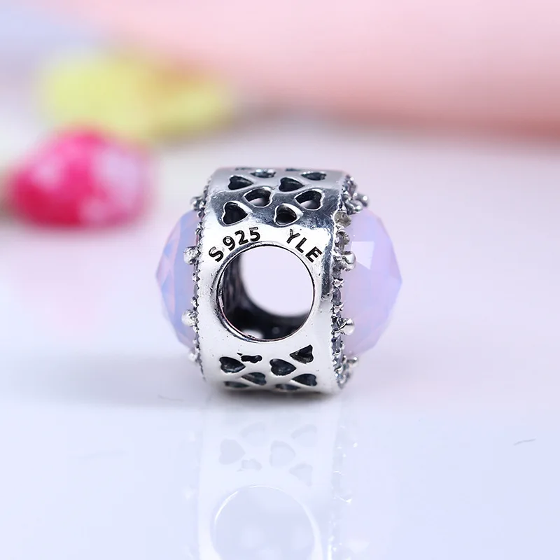 CodeMonkey 100% настоящая 925 пробы серебро розовый бусины трава талисманы подходят к