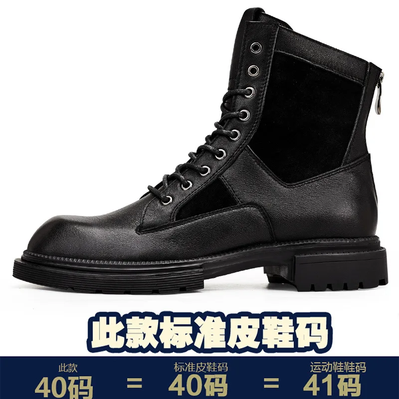 

Autumn winter British retro cowhide chelsea boots men High Quality Genuine Leather combat boots male cowboy boots mens