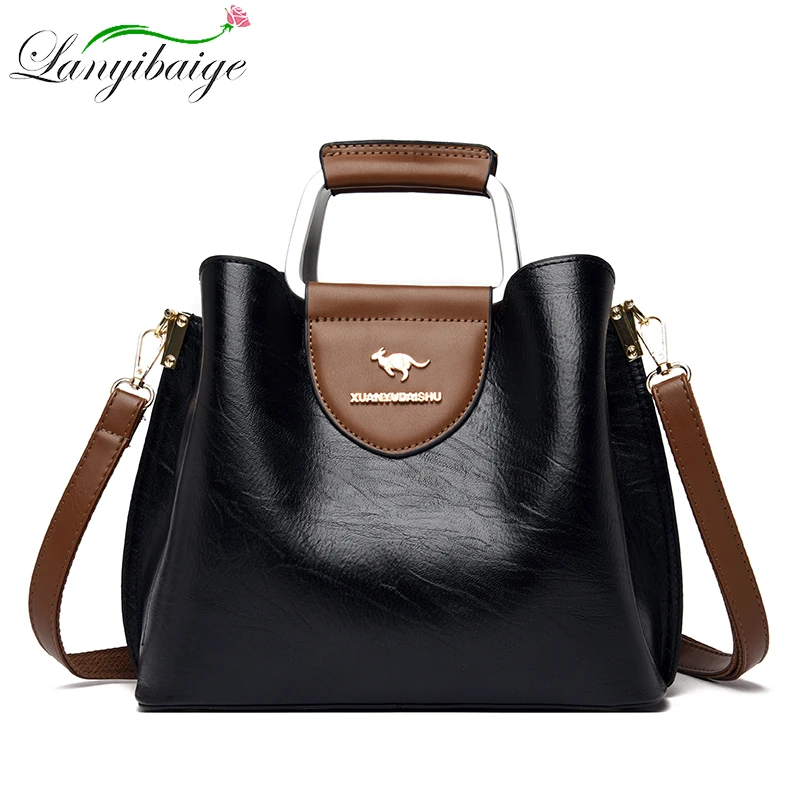 

New High Quality Women's PU Leather Shoulder Bag Large Capacity Girl Stylist Design Diagonal Women's Bag Handbag Sac A Main 2022