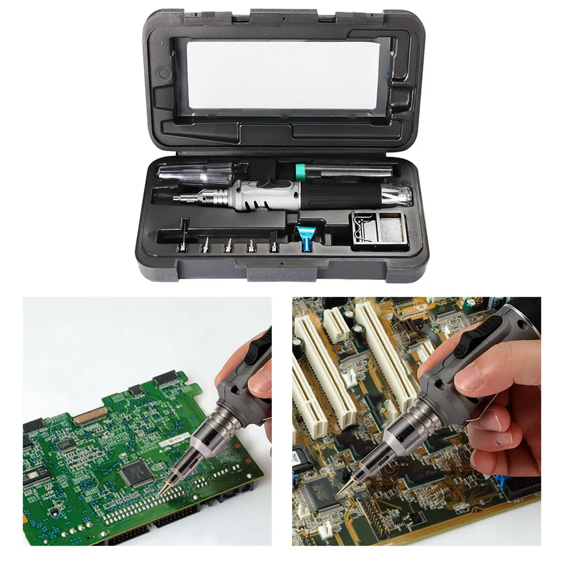 

Welding Repair Tools Gas Soldering Iron Set Auto Ignition Welding Torch Pen Kit Multifunctional Butane Tip Blow Burner Tools
