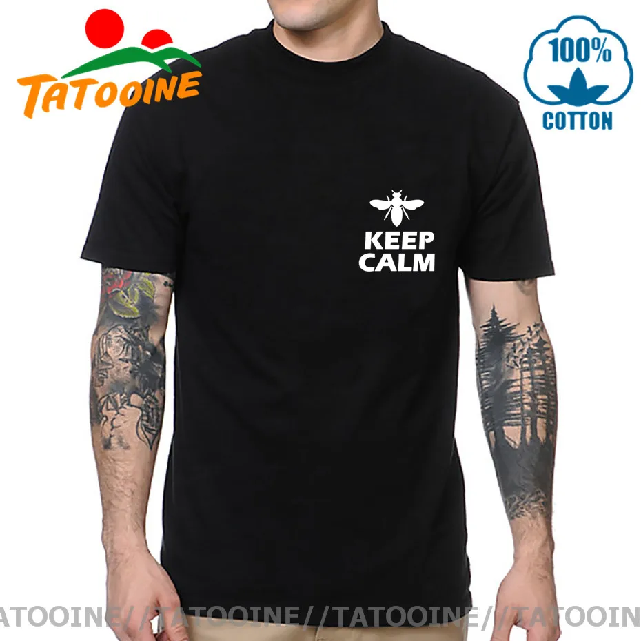 Tatooine оригинальный дизайн футболка с надписью KEEP CALM AND LOVE BEES забавные мужские