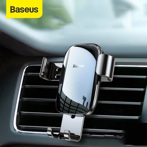 baseus metal car phone holder gravity auto stand car air vent mount mobile phone holder for iphone xiaomi universal holder free global shipping