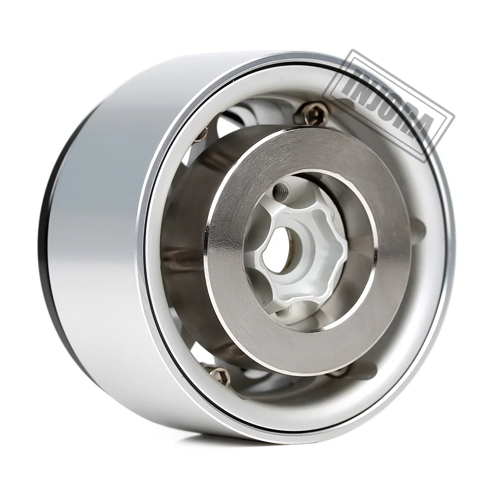 INJORA-discos de frenos anodizados de lat&oacute;n y plata, para rueda de 1,9 y 2,2 pulgadas, TRX4, TRX6, Axial, SCX10, 90046, AXI03007, 2 unidades-4