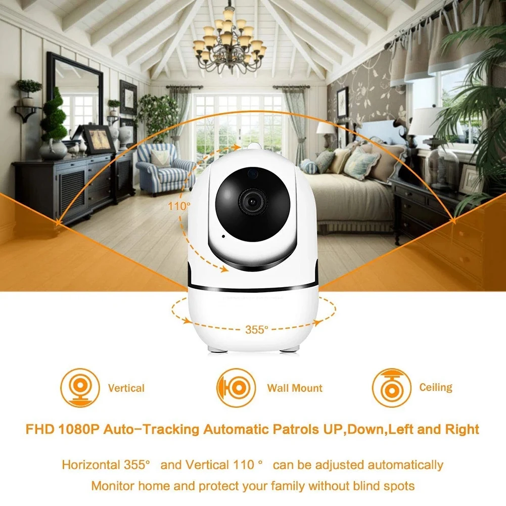 Mini Smart Camera Webcam 1080P WiFi Automatic tracking wireless Night Vision 360 Angle Video View Baby Security Monitor | Безопасность и