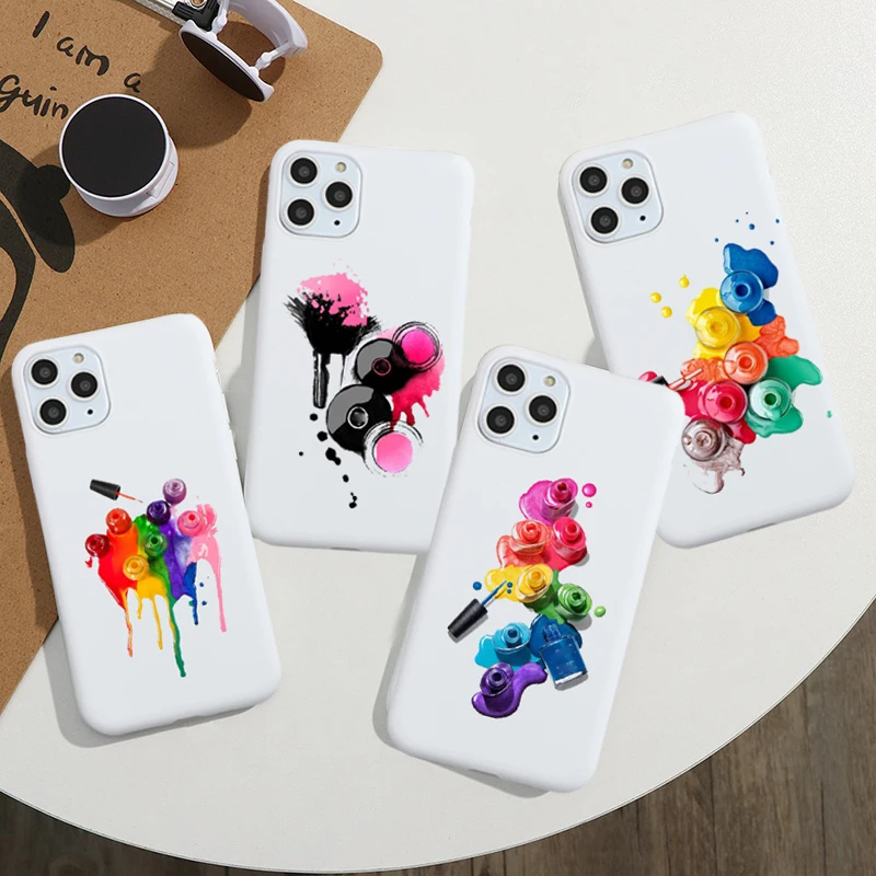 JAMULAR 3D Finger Nail Paint Color Printed Phone Case For iPhone SE 2020 7 11 Pro XS MAX XR X 8 6Plus Soft Silicone Cover Fundas | Мобильные