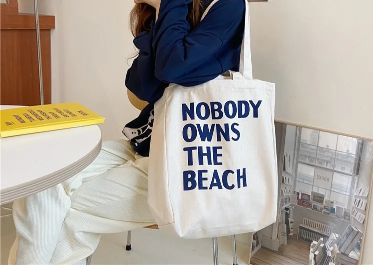 Новинка 2020 пляжные холщовые однотонные сумки через плечо с надписью