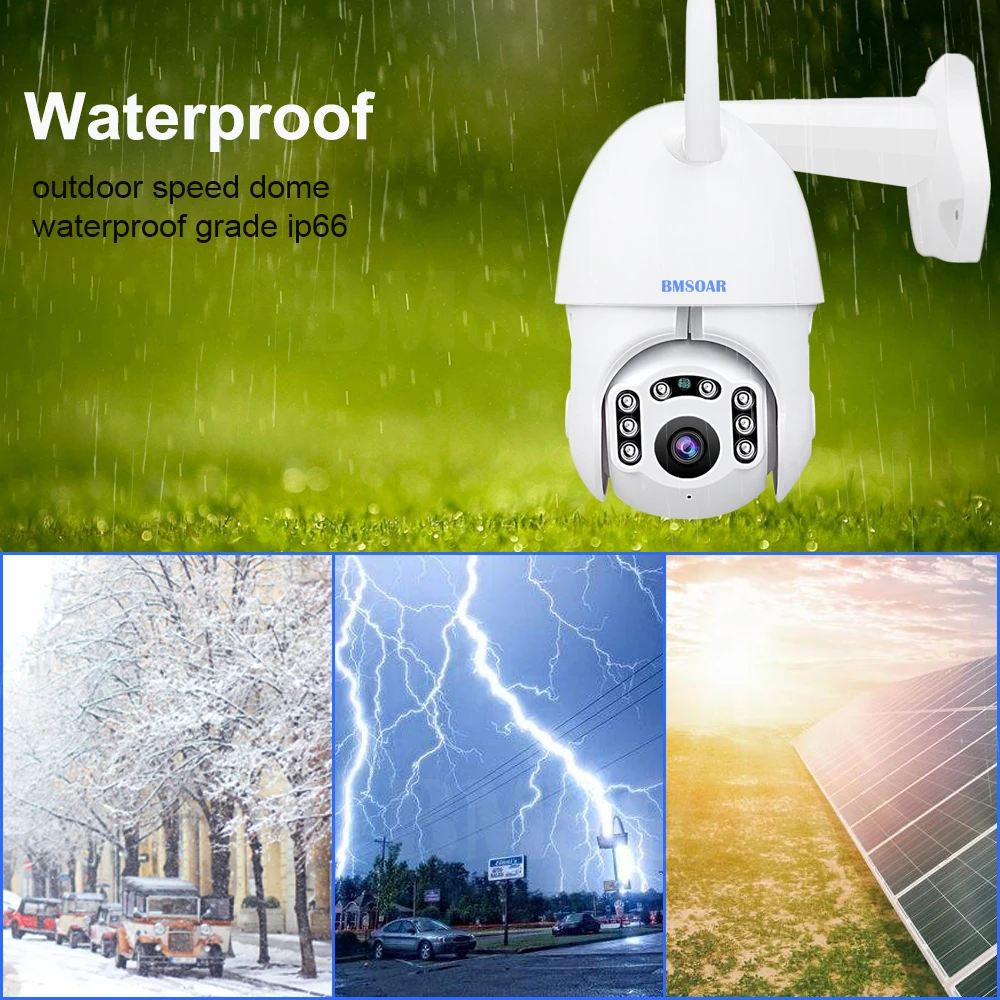 1080P Wireless WiFi Camera PTZ Outdoor Auto Tracking 4X Digital Zoom Speed Dome Surveillance IP CCTV Cloud Ycc365 Plus | Безопасность и