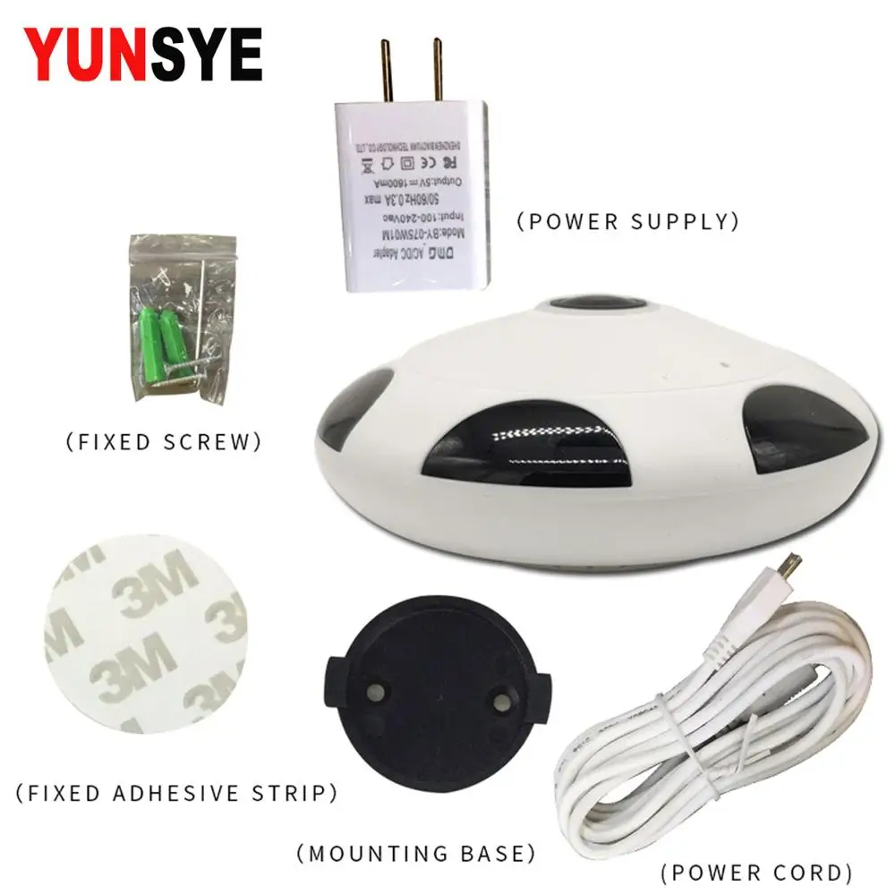 YUNSYE 360 градусов WiFi IP камера 960P 1080P Smart Panorama IPC P2P Беспроводная рыбий глаз 2.0MP CCTV VR