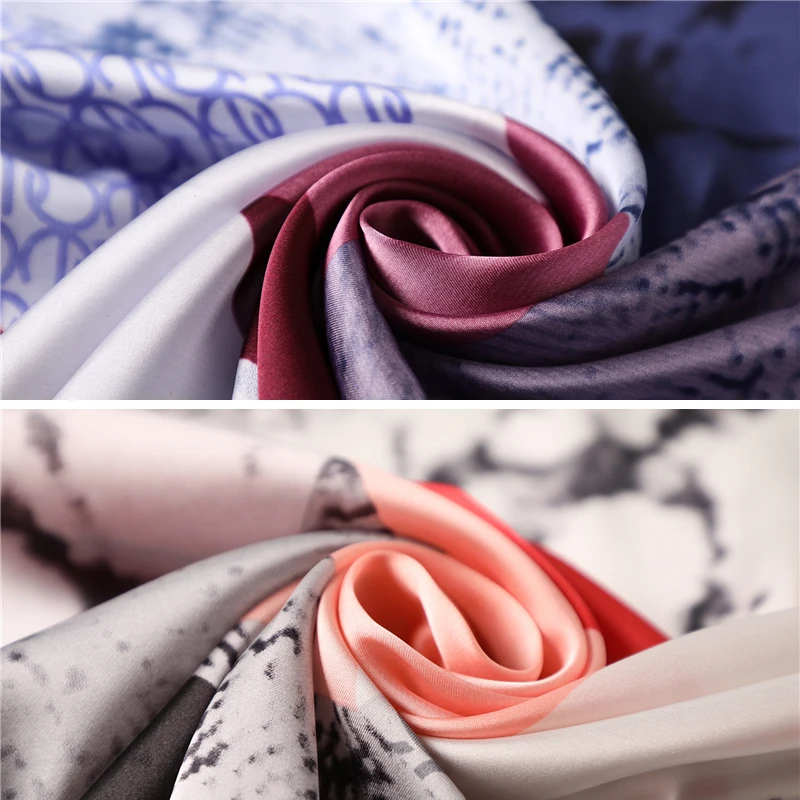 

Fashion Print Small Scarf Square Female Hijabs Neckerchief Head Hijabs Foulard Lady Shawls and Wraps Bandana Silk Scarves