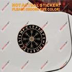 Наклейка Helm Of Awe Vegvisir Viking Compass Rune Gold, Светоотражающая наклейка с глянцевым размером