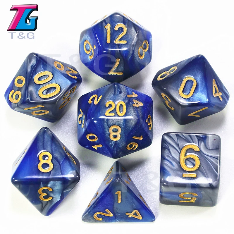 07 9 цветов на выбор DND Mix Dice Bag детские пластиковые кубики подарок на день рождения подземелья драконы настольные игры Вечерние - Цвет: 07