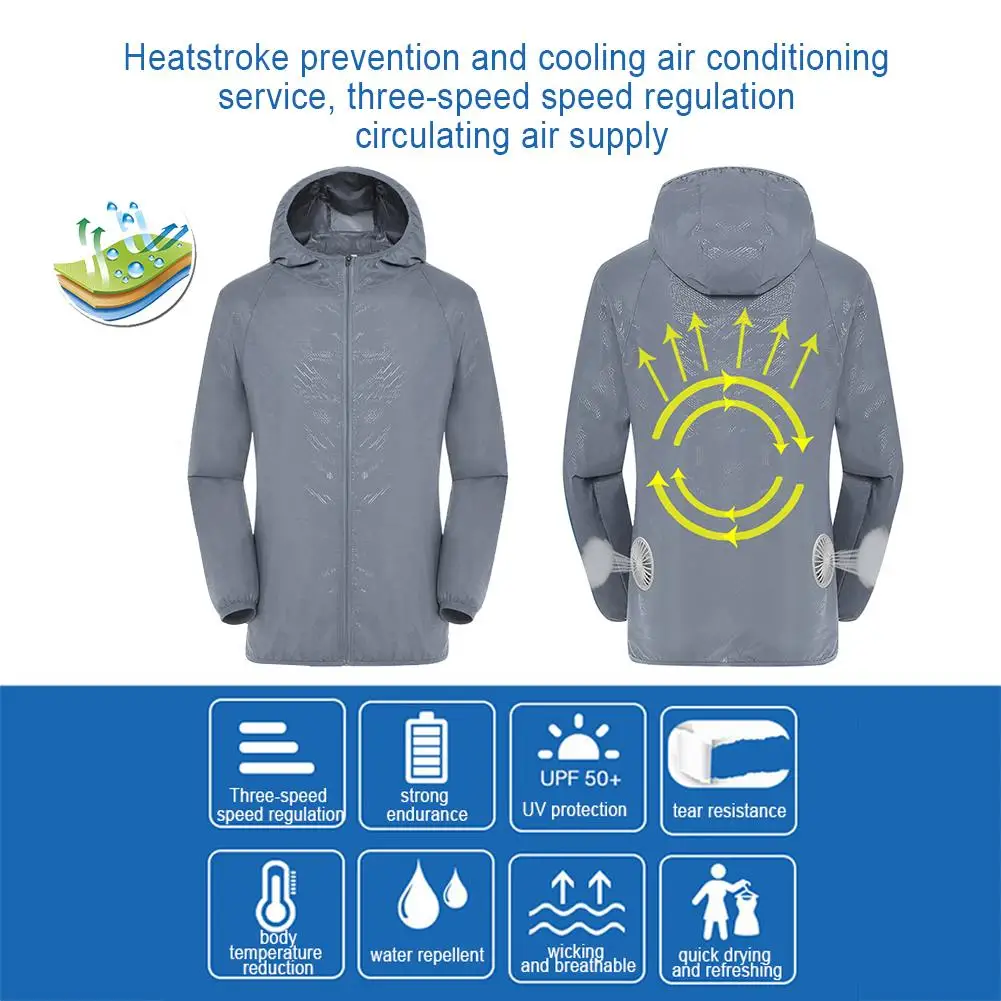 Смарт 3 скорость охлаждения USB костюм из воздухопроницаемого материала с