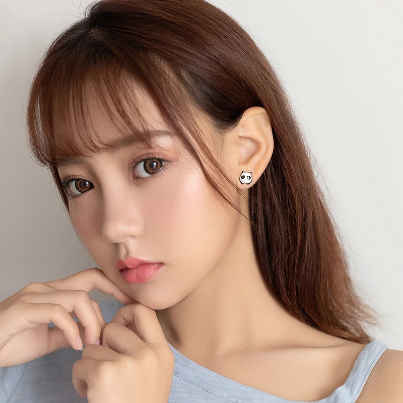 Thaya Lucky Cute Panda серьги-клипс Серебро 925 дизайн история ювелирных изделий для женщин элегантный подарок