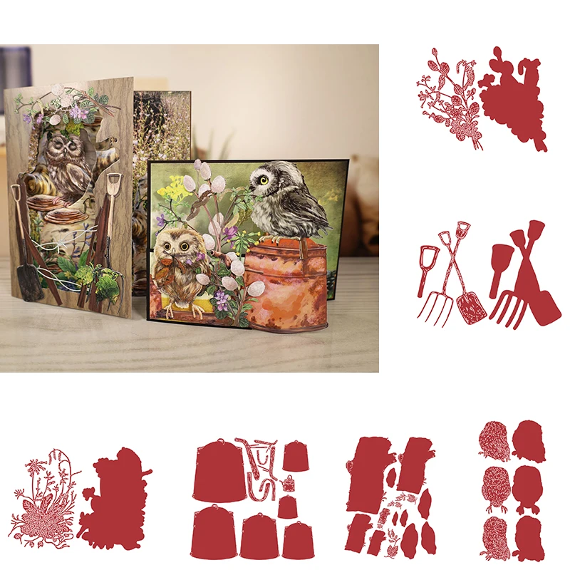 Цветок сова нож вилка деревянный колокольчик металлические вырезанные штампы