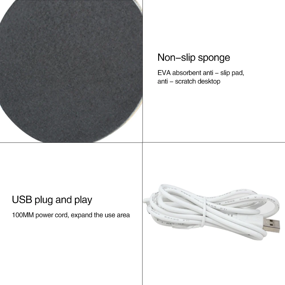 

1PCS 5V USB Wood Grain Cup Warmer Heat Beverage Mug Mat Keep Drink Warm Heater Mugs Coaster