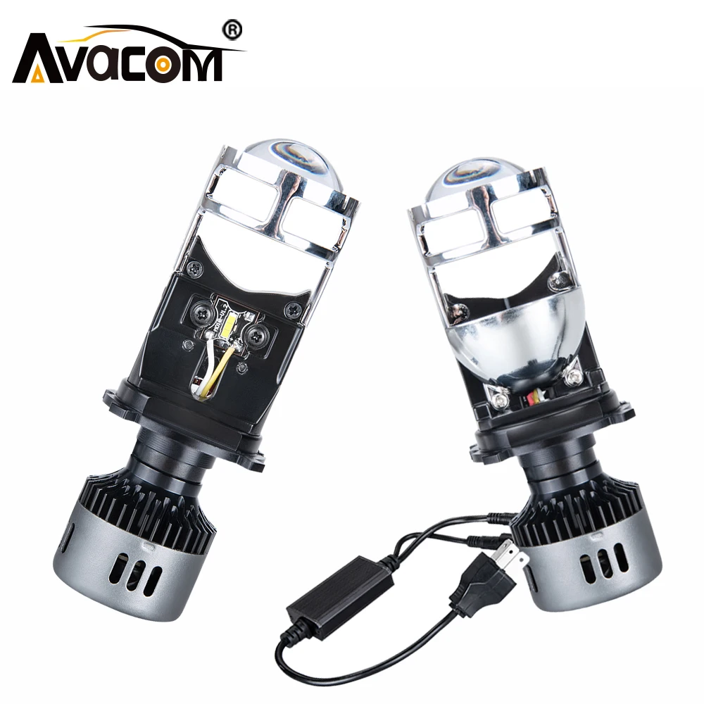 Светодиодный головной фонарь AVACOM h4 с мини проекционным объективом комплект для