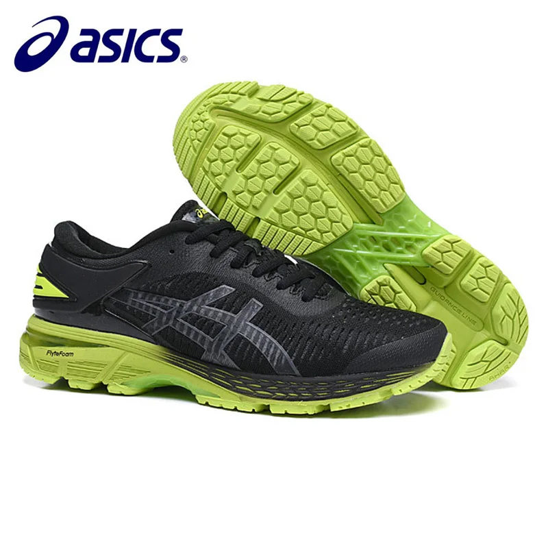 Black-Green Asics-Gel Kayano оригинальная Мужская обувь для бега Asics Gel-Kayano 25 Мужская Спортивная обувь Размер Eur 40-45 Asics Gel Kayano 25 - Цвет: Black-Green