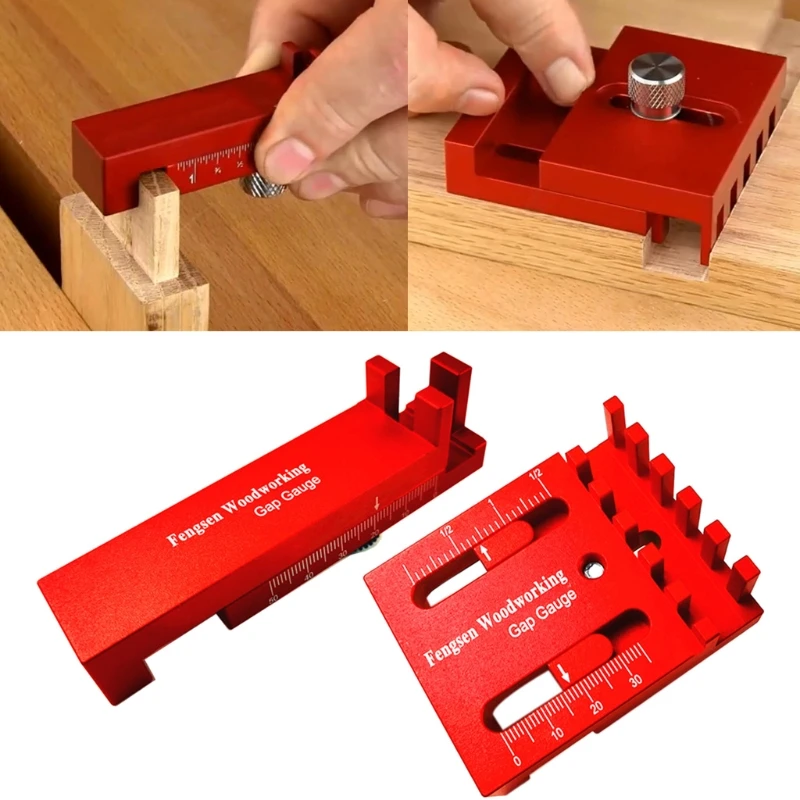 

Woodworking Mini Gaps Gauge Depth Measuring Ruler Aluminum Alloy Depth Measuring Sawtooth Ruler Marking Measuring Tools