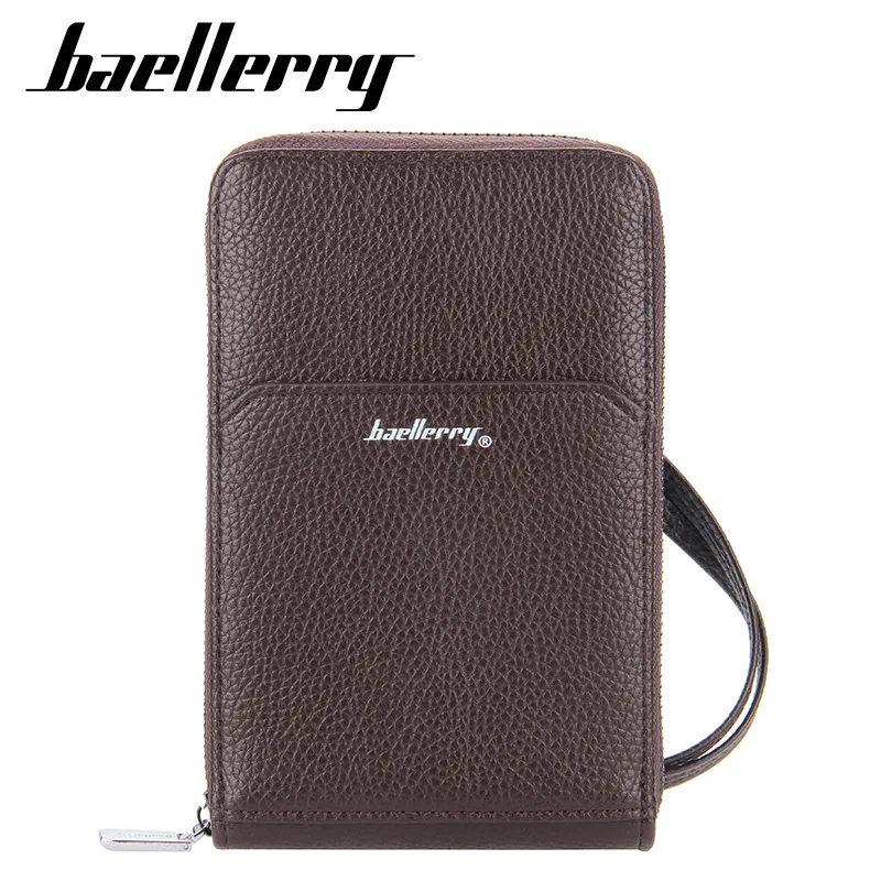 

New Multi-cards Mobile Leather Wallet Men Luxury Zipper Purses Long Business Phone Wallets Stylish Card Holder Purse Clutch Bag