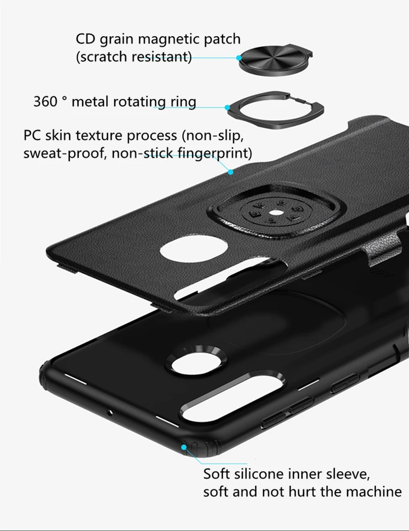 Силиконовый чехол с магнитным кольцом на палец для Samsung Galaxy A10 A20 A30 A40 A50 A50S A30S A60 A70