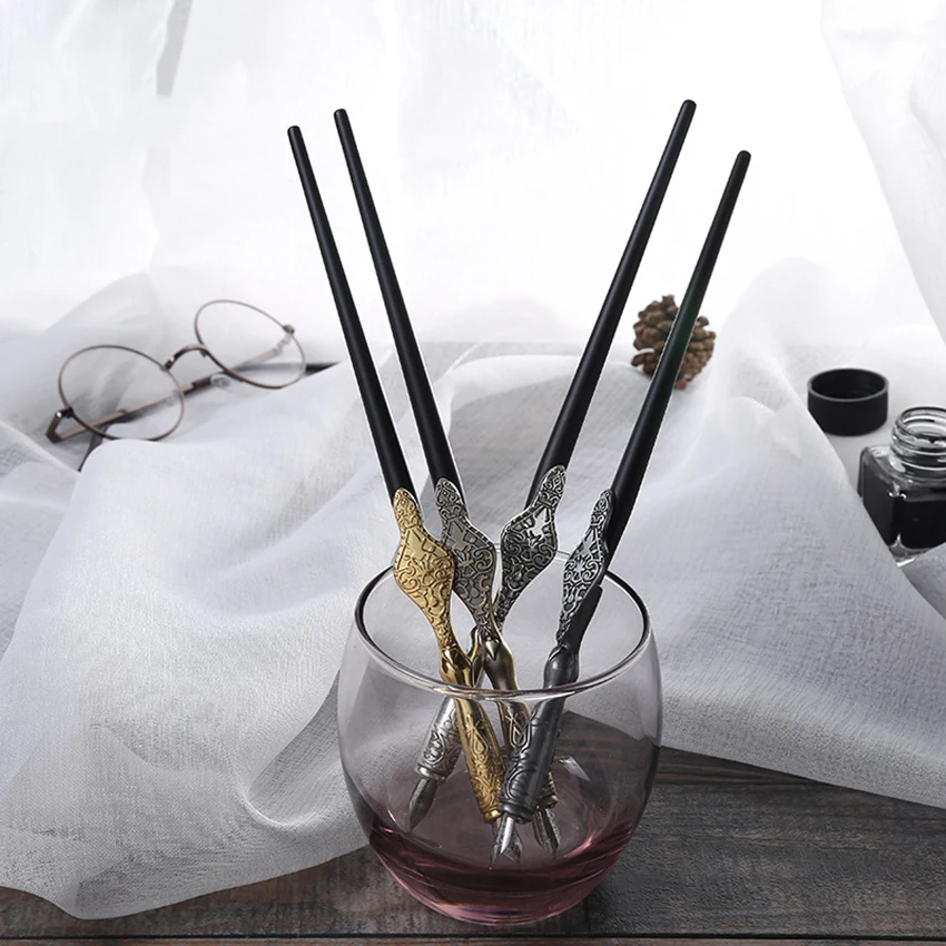 1 шт. металлическая резная ручка для рукоделия Античная каллиграфии