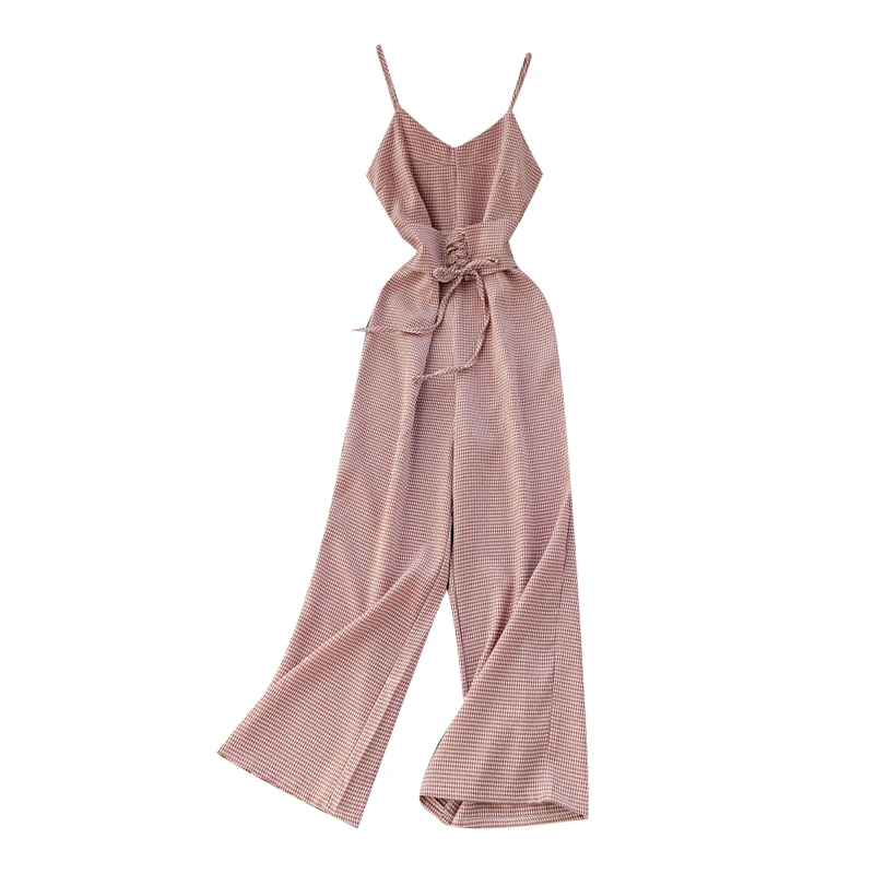 Женские широкие леггинсы в клетку европейском и американском стиле с V образным