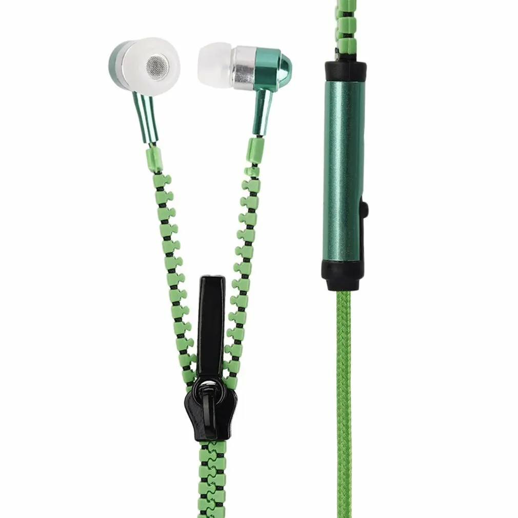 

Colorful Zipper Earphone In-ear Stereo Universal Headset With Earbuds Microphone Creative Heavy Bass Zipper Headset