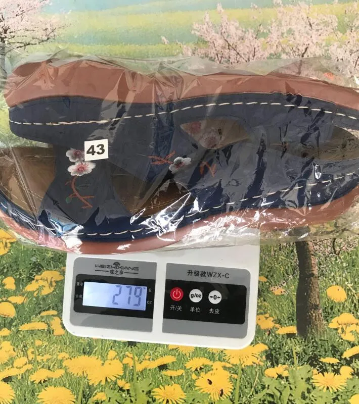 

2021 Summer New Women's Shoes Hollow Flower Embroidery Wedge Women's Slippers 2021 sandalias chaussure femme