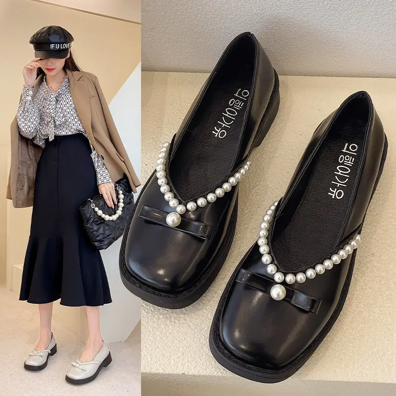 

Новинка, женская кожаная обувь для весны и осени, Модные Повседневные туфли на низком каблуке, стандартная обувь на плоской подошве, B1787