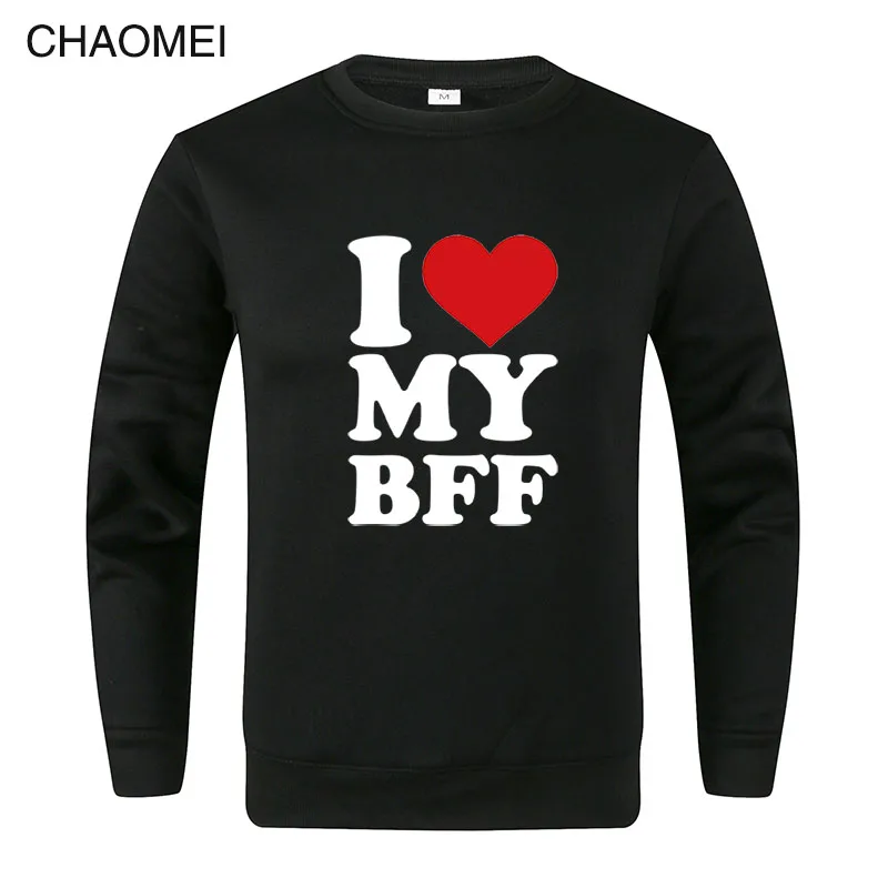 Толстовка мужская с надписью I love my best Friend forever bff | Мужская одежда