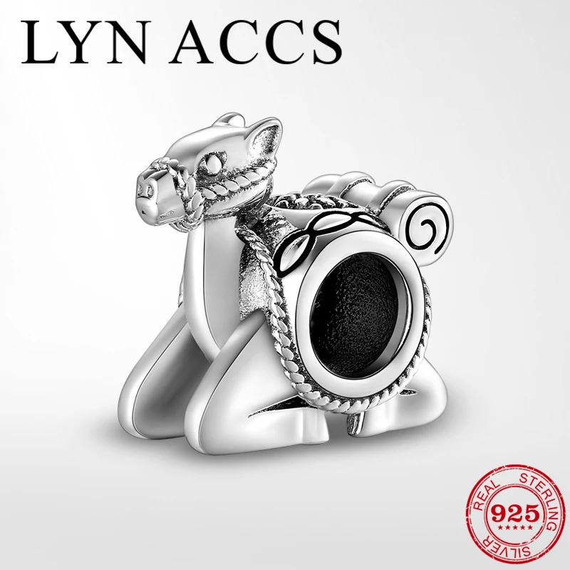 Бусина шарм из серебра 925 пробы в виде верблюда|Ювелирные шармы| |