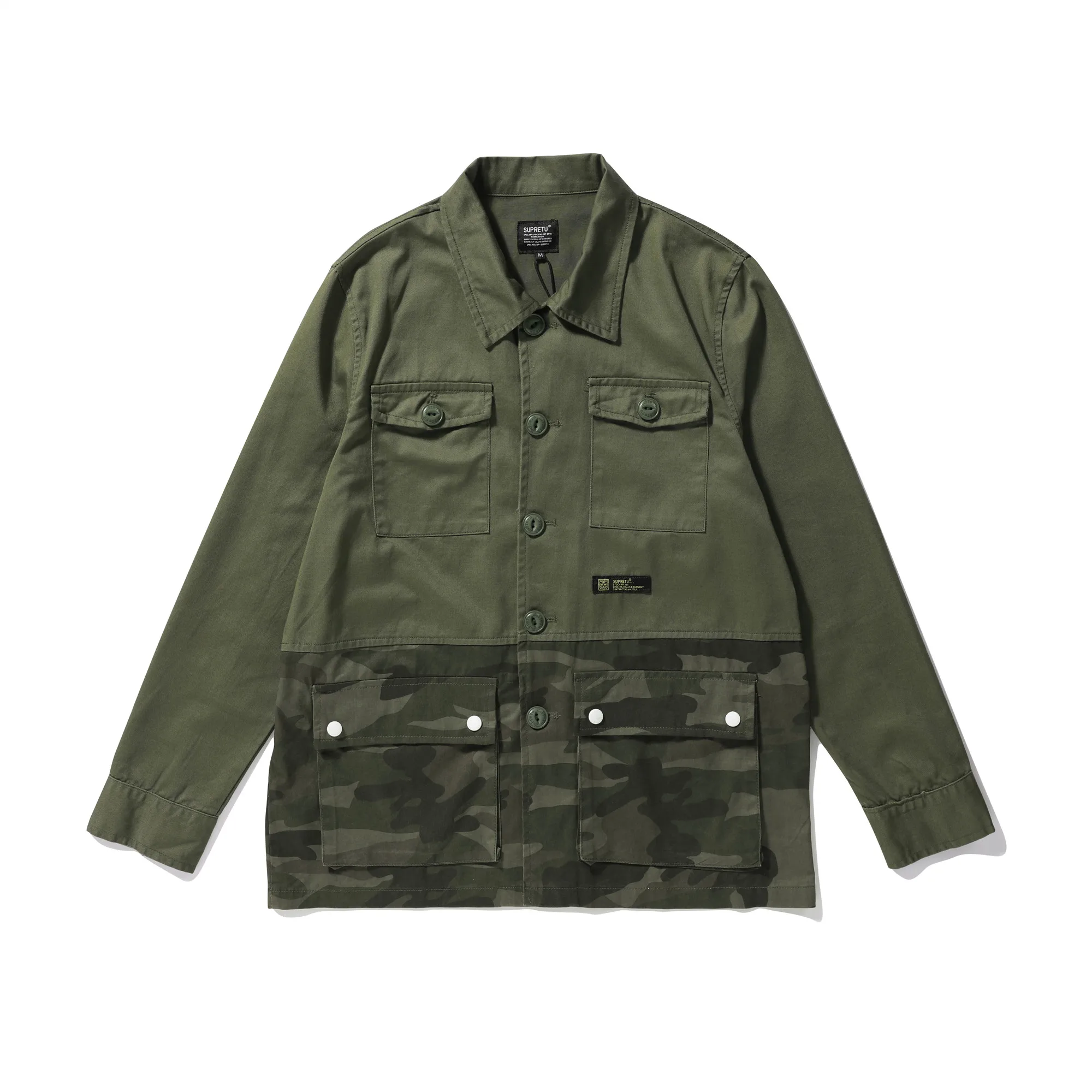 

Multi-pocket Splicing Tooling jacket Male Harajuku Front Pockets Camouflage Jacket Streetwear 2019 Hip Hop Fashion Casual Coats