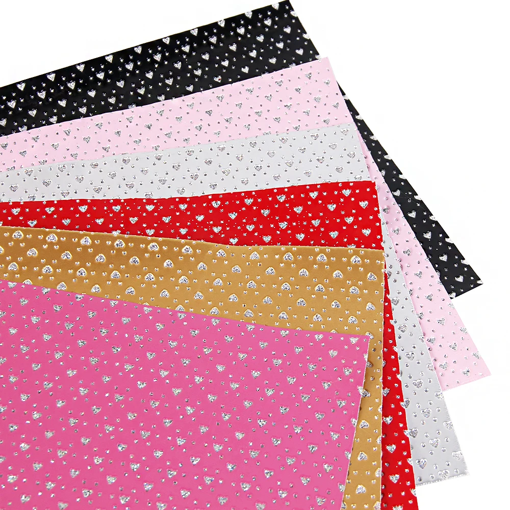 David accessories 20*33cm heart love valentine day glitter Synthetic leather fabric DIY hair bow decoration crafts 1Yc3377 | Дом и сад