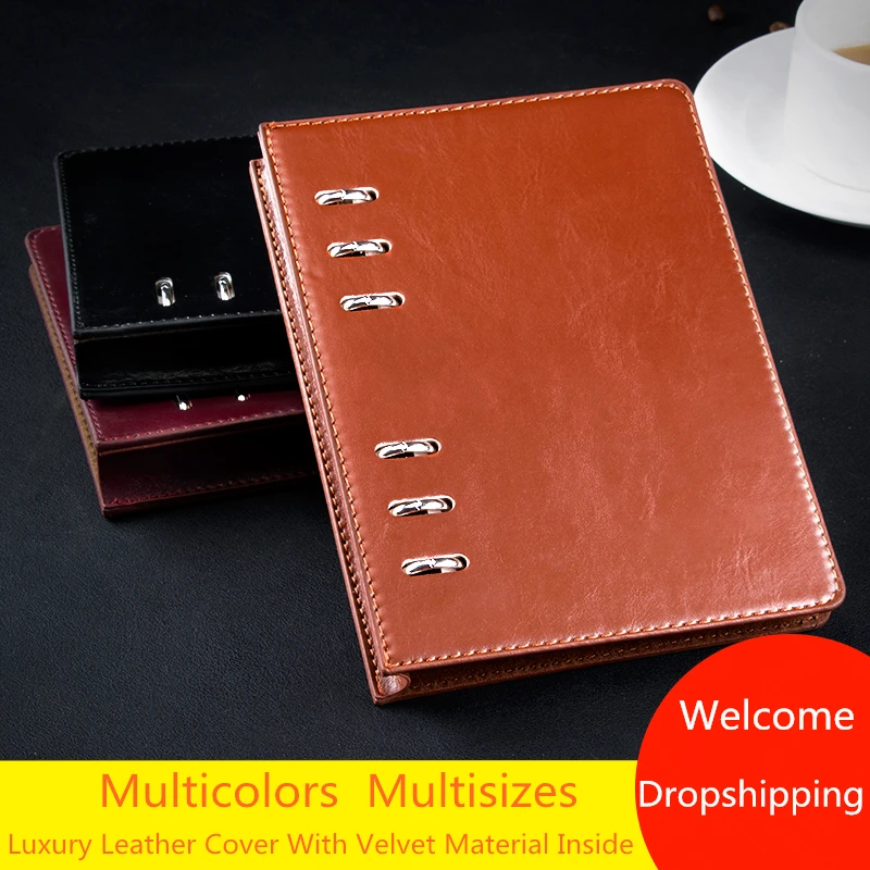 A5 A6 Brown Leather Hardcover Executive  Journal Notebooks R