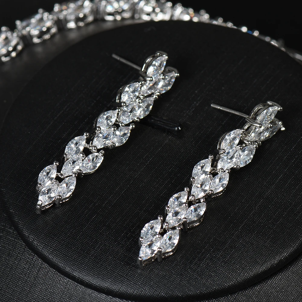 HIBRIDE Блестящий AAA кубический цирконий прозрачный в форме капли воды модный стиль