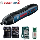 Оригинальная электрическая мини-отвертка BOSCH GO 2, 3,6 В, литий-ионная аккумуляторная беспроводная электрическая дрель с набором сверл