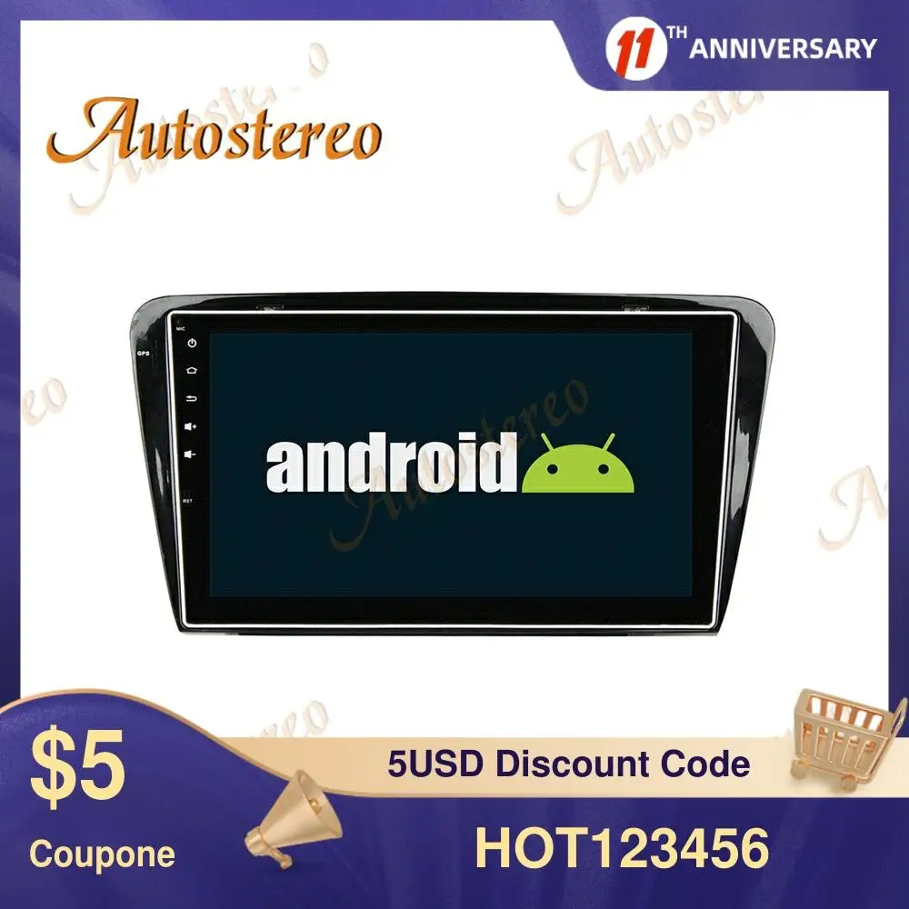 Автомагнитола без DVD плеера Android 9 8 ядер GPS навигация для Skoda Octavia 2014 2015 стерео