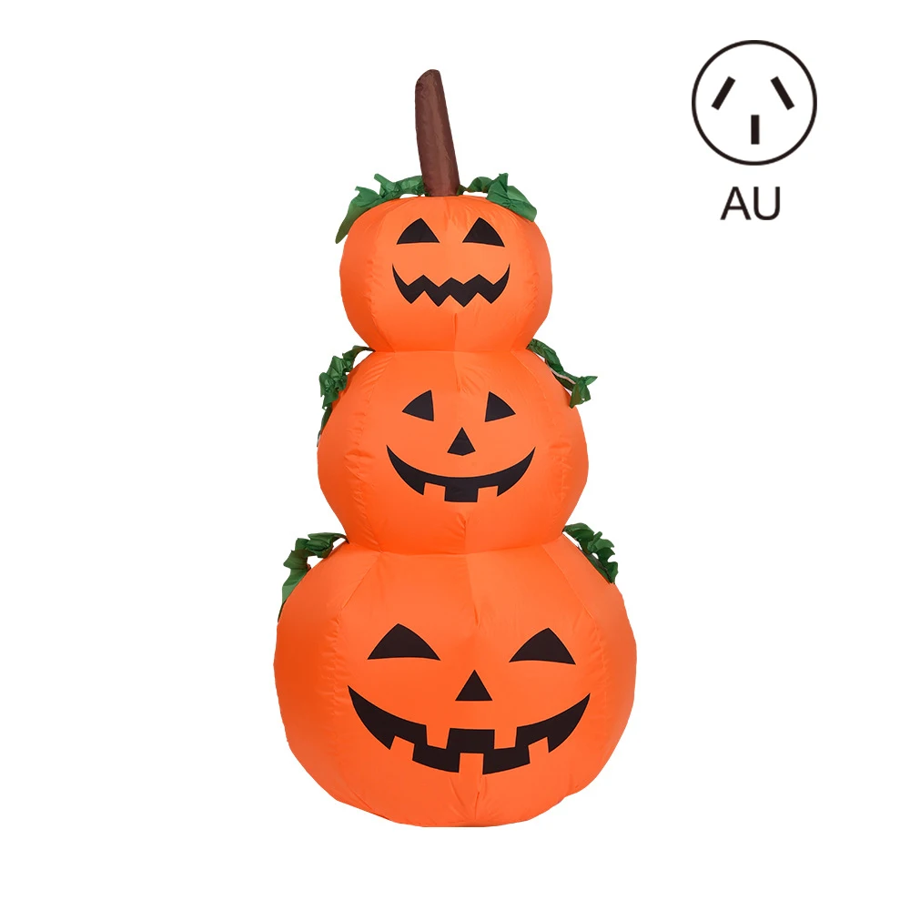 

Inflatable 3 Pumpkin Stack Model Outdoor Glowing Halloween Party Props for Home Garden Courtyard Decoration L23