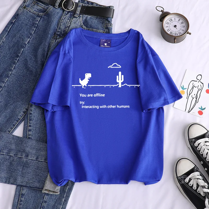 

Summer Women Clothing T-shirts New Harajuku Kpop Female Vintage Tshirt Dinosaur Short Sleeve Tops Tees Fashion Casual T Shirt
