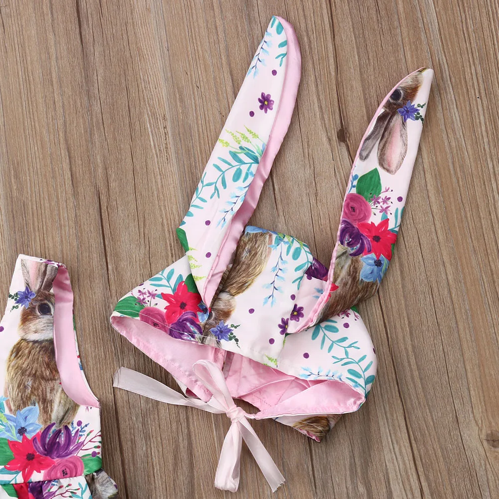 Citgeett милый Пасхальный комбинезон для новорожденных девочек без рукавов шапка