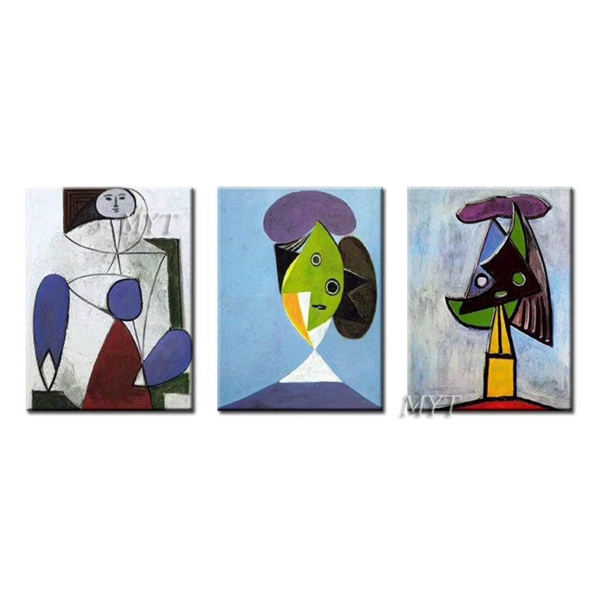 Пикассо ручная копия картина маслом без рамки декоративная Настенная 3 шт. холст
