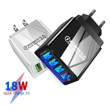 Quick Charge 4.0 USB Charger Universal 4 Port Fast Charging EU US Plug Power Adapter For iPhone 12 11 Samsung S10 Tablet Charger