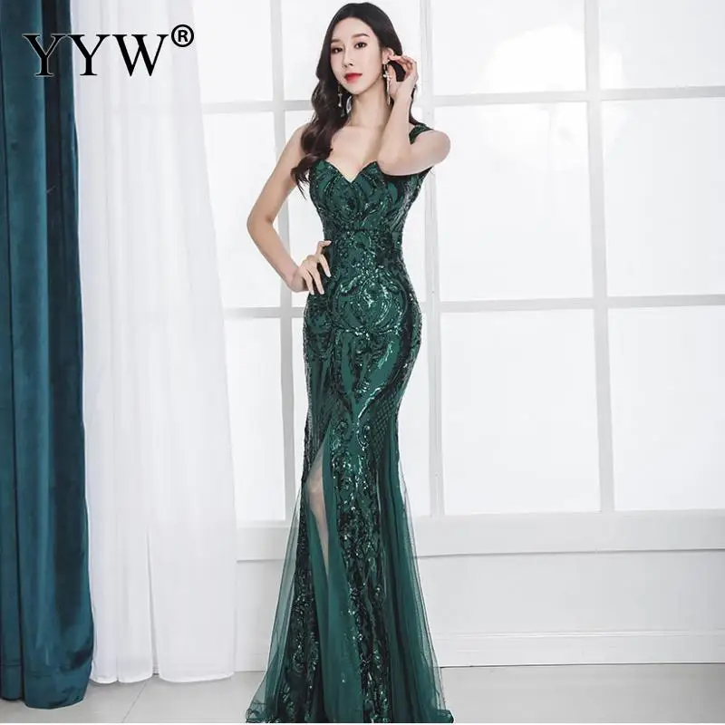 

Sequined Black Sleeveless Evning Party Women Dress Gold Mesh Sexy Long Robe Elegany Luxury Backless Slim Formal Dress Vestidos